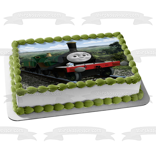 Thomas and Friends Emily Train Track Edible Cake Topper Image ABPID15461