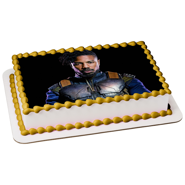 Black Panther Killmonger Black Background Edible Cake Topper Image ABPID15219
