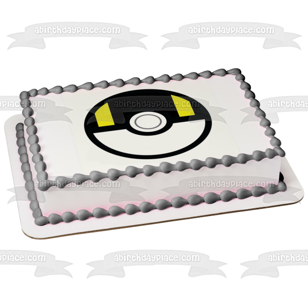 Pokemon Poke Ball Ultra Ball Edible Cake Topper Image ABPID15472