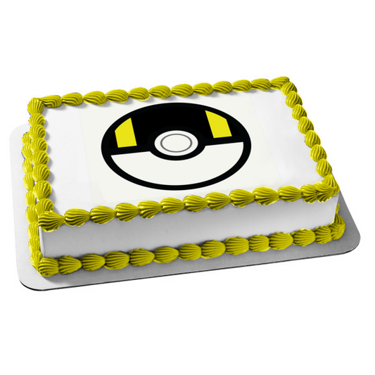 Pokemon Poke Ball Ultra Ball Edible Cake Topper Image ABPID15472
