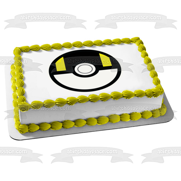 Pokemon Poke Ball Ultra Ball Edible Cake Topper Image ABPID15234