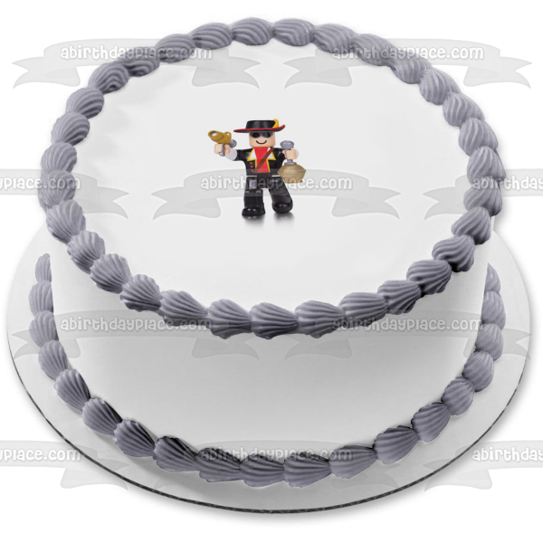Roblox Oyuncakları Shooting Gold Gun Edible Cake Topper Image ABPID15515