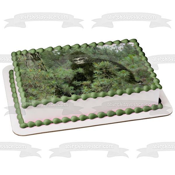 Brown Bigfoot Trees Bushes Edible Cake Topper Image ABPID15522