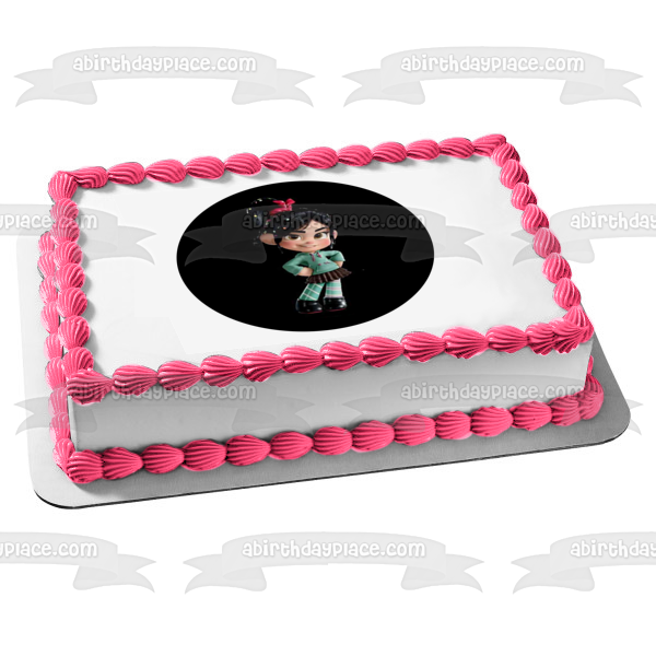 Disney Wreck It Ralph Vanellope Black Background Edible Cake Topper Image ABPID15251