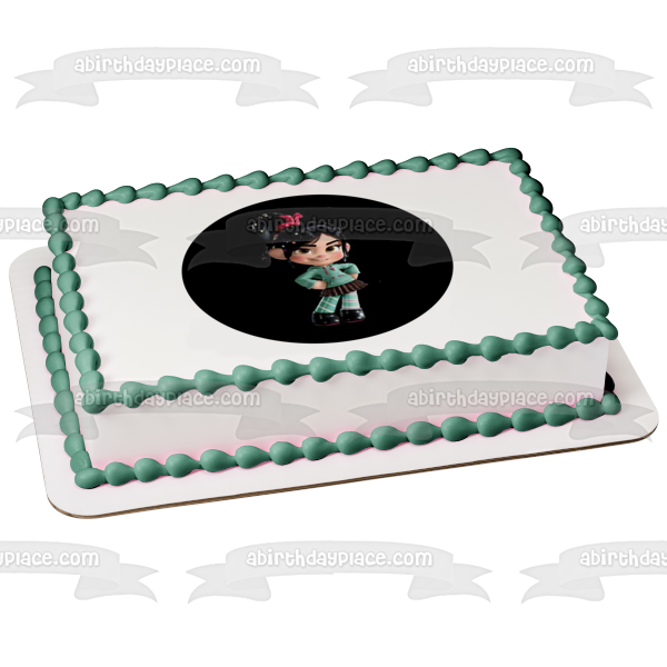 Disney Wreck It Ralph Vanellope Black Background Edible Cake Topper Image ABPID15251