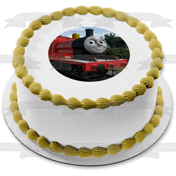 Thomas and Friends Busy Bee James Edible Cake Topper Image ABPID15262