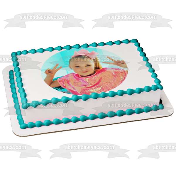 Jo Jo Siwa Joelle Joanie Peace Signs Edible Cake Topper Image ABPID15279