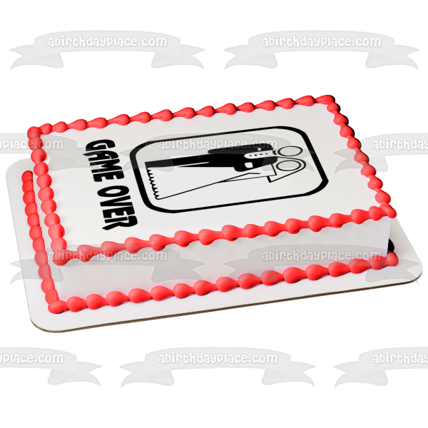 Game Over Wedding Married Husband Wife Edible Cake Topper Image ABPID21548