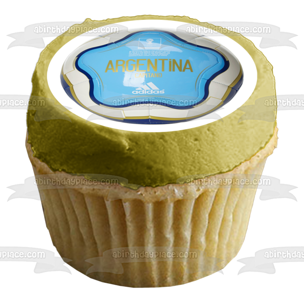 Argentina National Football Team Soccer Ball Edible Cake Topper Image ABPID20623