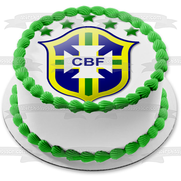 Brasil Dream League Soccer Team Logo Edible Cake Topper Image ABPID20630