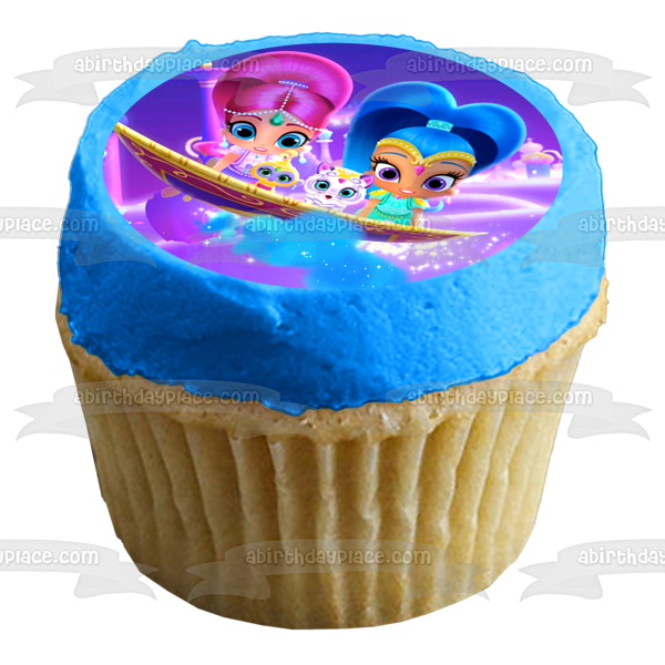 Shimmer and Shine Pets Magic Flying Carpet Castles Background Edible Cake Topper Image ABPID21755