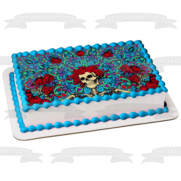 Day of the Dead Mexican Sugar Skull Edible Cake Topper Image ABPID20669