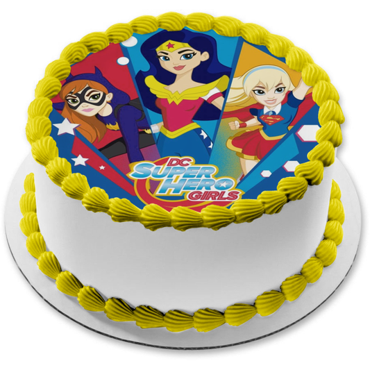 DC Comics Superhero Girls Batwoman Wonderwoman Supergirl Edible Cake Topper Image ABPID22001