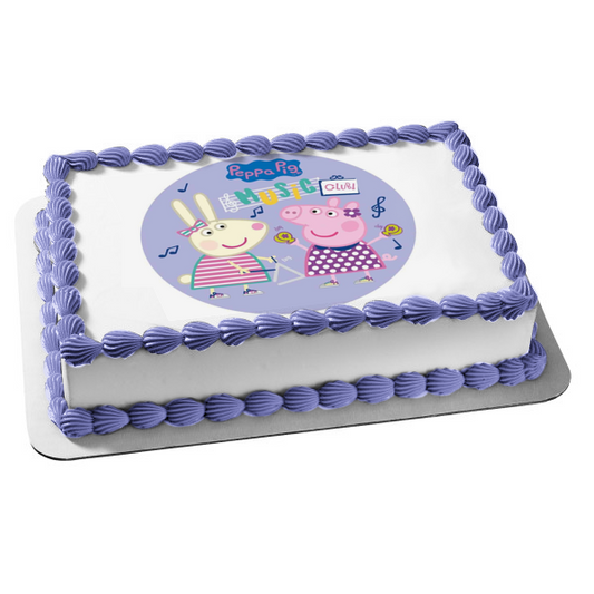 Peppa Pig Music Club Music Notes Edible Cake Topper Image ABPID22003