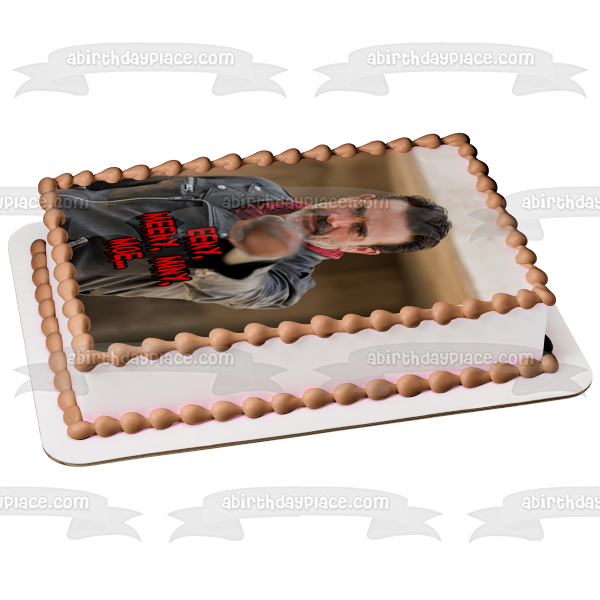 The Walking Dead Negan Eeny Meeny Miny Moe Edible Cake Topper Image ABPID21804