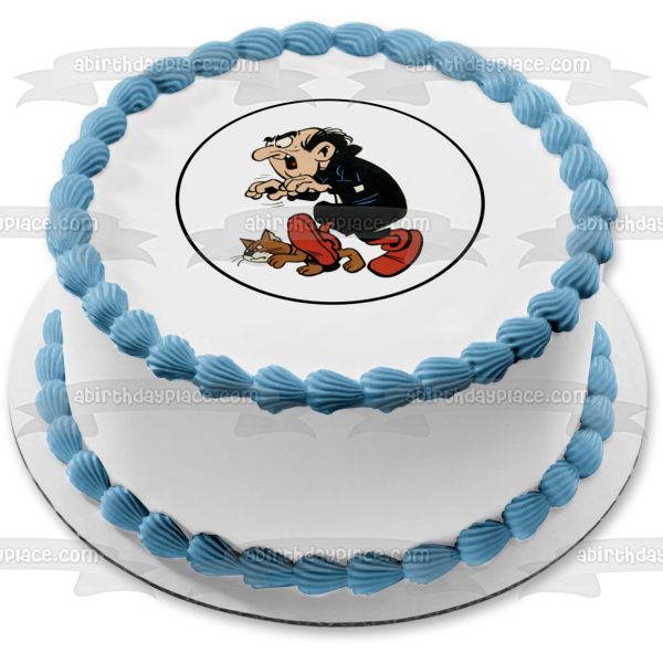 The Smurfs Gargamel Azrael Edible Cake Topper Image ABPID22026