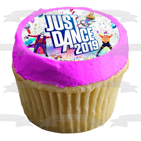 Just Dance 2019 Dancers Balloons Streamers Confetti Edible Cake Topper Image ABPID21811