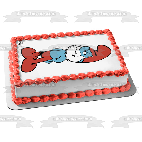 The Smurfs Papa Smurf Smiling Edible Cake Topper Image ABPID22029
