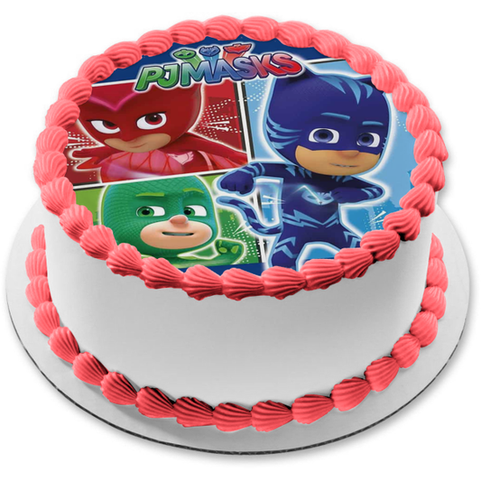 Pj Masks Logo Cat Boy Gekko Owlette Edible Cake Topper Image ABPID21816