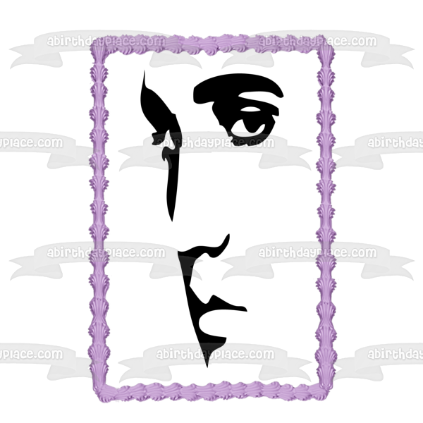 Elvis Presley Black and White Face Profile Edible Cake Topper Image ABPID22051