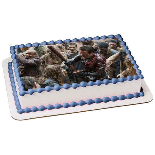 The Walking Dead Negan Zombies Edible Cake Topper Image ABPID22054