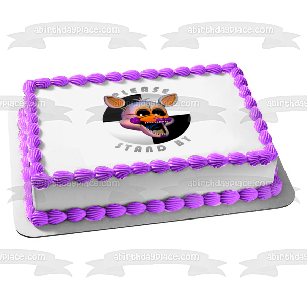 Five Nights at Freddy's Please Stand by Funtime Lolbit Edible Cake Topper Image ABPID22059
