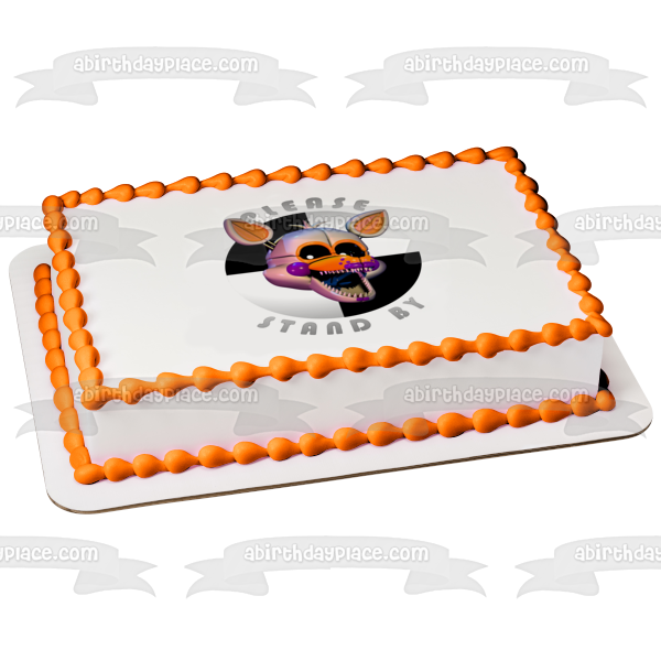 Five Nights at Freddy's Please Stand by Funtime Lolbit Edible Cake Topper Image ABPID22059