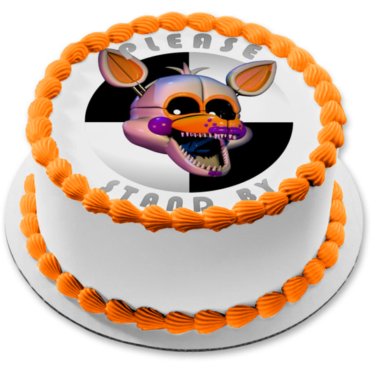 Five Nights at Freddy's Please Stand by Funtime Lolbit Edible Cake Topper Image ABPID22059