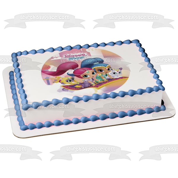 Shimmer and Shine Pets Magic Flying Carpet Edible Cake Topper Image ABPID21840