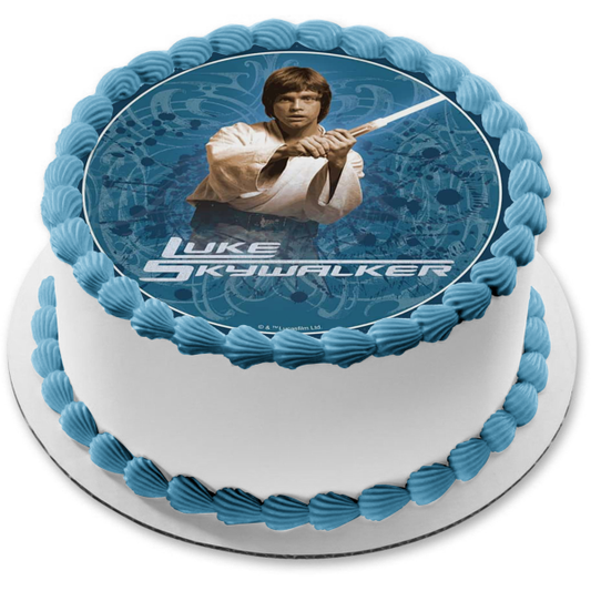 Star Wars Luke Skywalker Lightsaber Edible Cake Topper Image ABPID22082