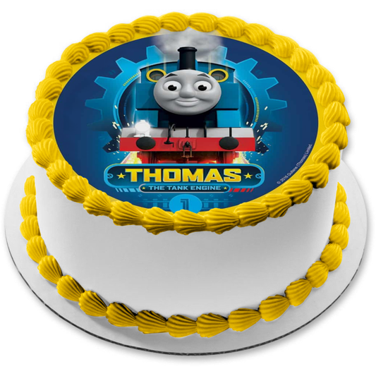 Thomas the Tank Engine Fondo azul Imagen comestible para decoración de tarta ABPID22090 