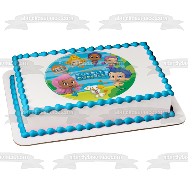 Bubble Guppies Log Gil Molly Deema Goby Oona Nonny Ocean Background Edible Cake Topper Image ABPID21904
