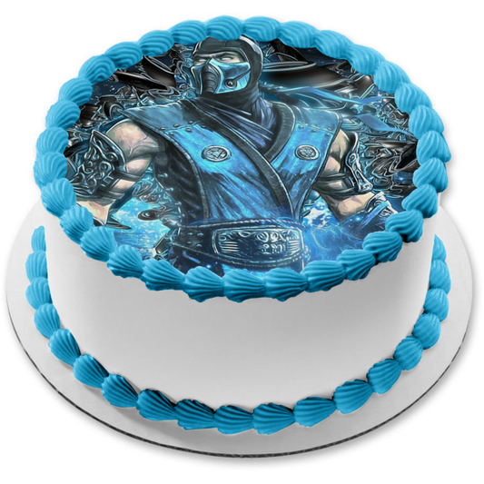 Mortal Kombat Sub-Zero Edible Cake Topper Image ABPID21919