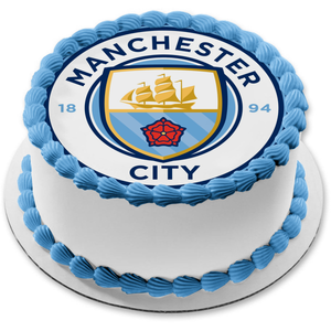 Manchester City Football Club Logo Soccer Edible Cake Topper Image ABPID22147