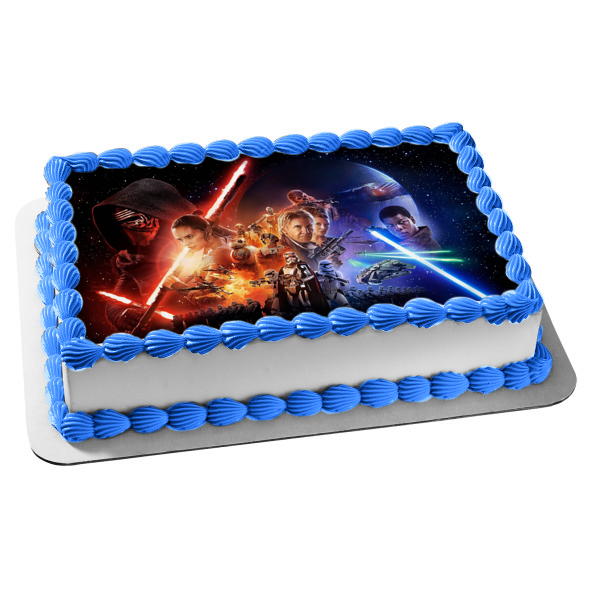 Star Wars the Force Awakens Rey Hans Solo Chewbaca Edible Cake Topper Image ABPID22308