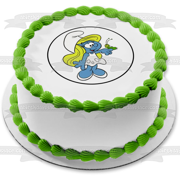 The Smurfs Smurfette Caterpillar Edible Cake Topper Image ABPID21958