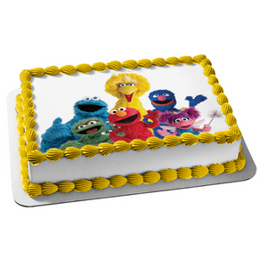 Sesame Street Big Bird Elmo Cookie Monster Oscar the Grouch Abby Cadabby Edible Cake Topper Image ABPID22412