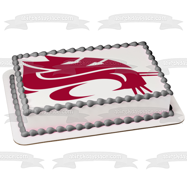 Washington State Cougars Football Logo NCAA Edible Cake Topper Image ABPID24093