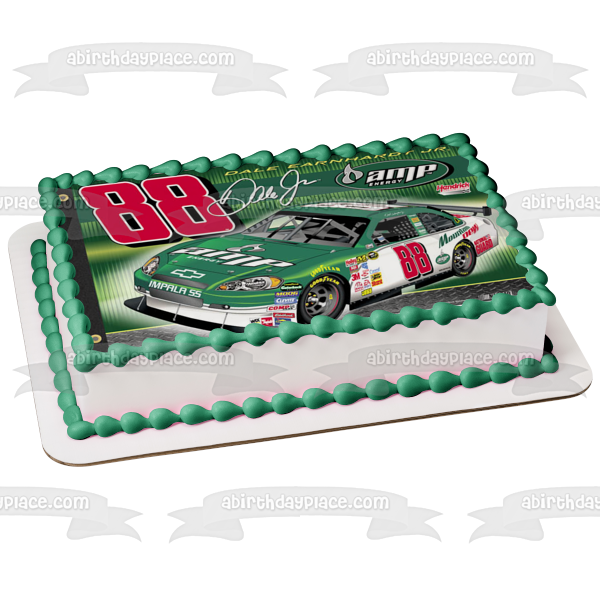 Nascar Dale Earnhardt Jr. Signature Car 88 Edible Cake Topper Image ABPID24327
