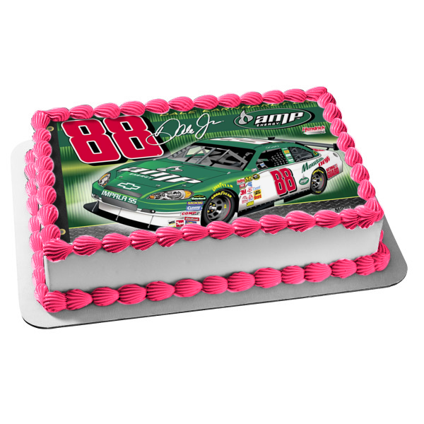 Nascar Dale Earnhardt Jr. Signature Car 88 Edible Cake Topper Image ABPID24327