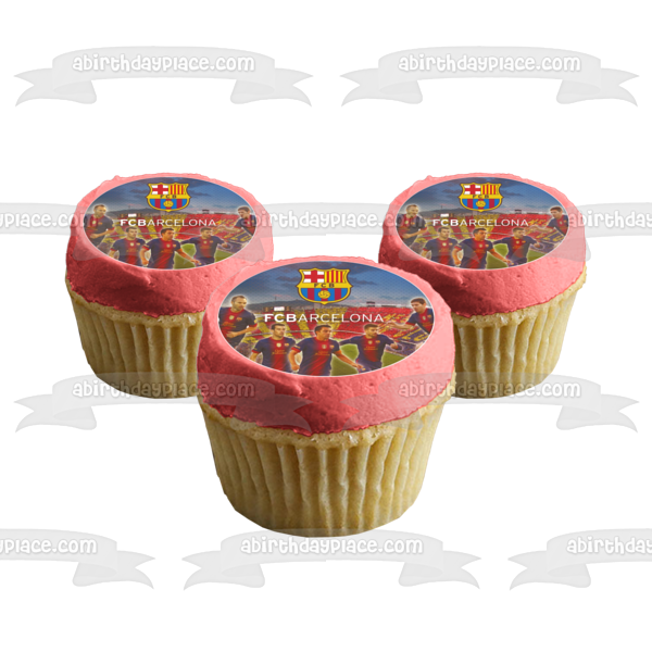 Fcb Barcelona Logo Barça Football Players Soccer Edible Cake Topper Image ABPID24123