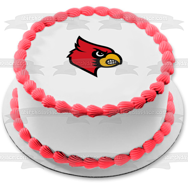 University of Louisville Cardinal Logo NCAA Edible Cake Topper Image ABPID24170