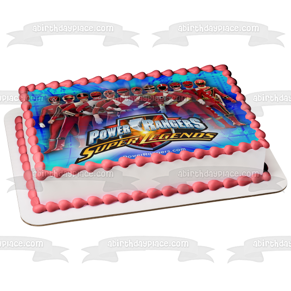 Mighty Morphin 2 Power Rangers Super League Edible Cake Topper Image ABPID25008