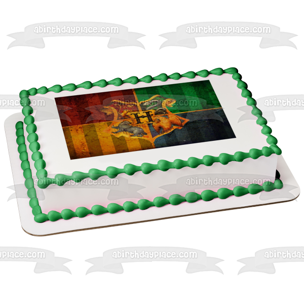 Harry Potter Crest Gryffindor Hufflepuff Ravenclaw Slytherin Edible Cake Topper Image ABPID25010