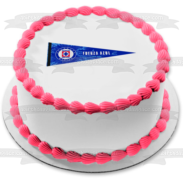 Cruz Azul Futbol Club, A.C, Mexican Football Club Logo Pennant Edible Cake Topper Image ABPID25505