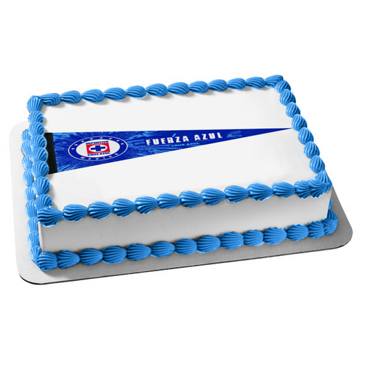 Cruz Azul Futbol Club, AC, Mexican Football Club Logo Banderín Adorno comestible para tarta Imagen ABPID25505 
