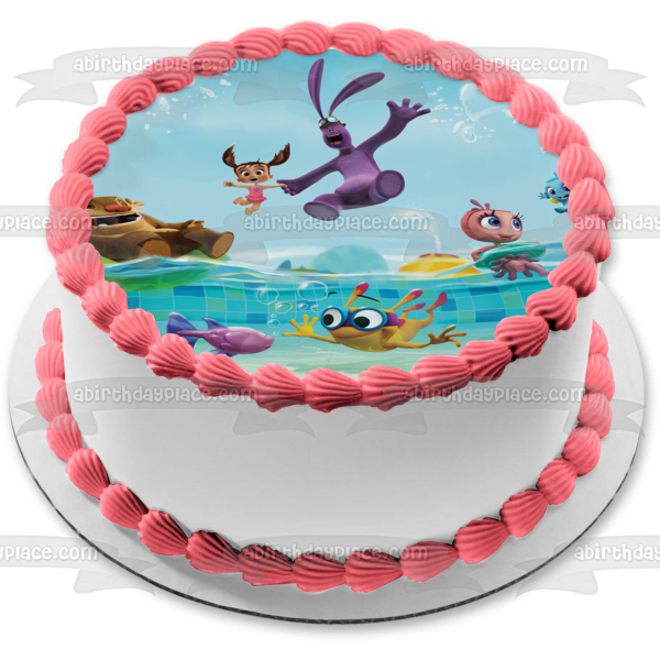 Kate and Mim Mim Lily Boomer Tack Gobbie Swimming Edible Cake Topper Image ABPID25506