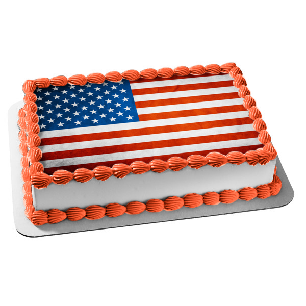 The American Flag Stars Stripes United States of America Edible Cake Topper Image ABPID25513
