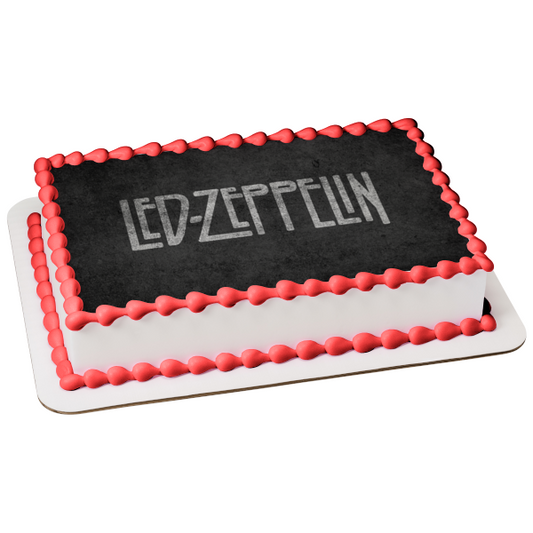 Led Zeppelin Rock Band Grey Background Edible Cake Topper Image ABPID26852