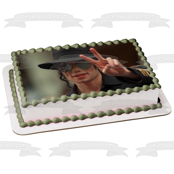 Michael Jackson Peace Sign Edible Cake Topper Image ABPID26857